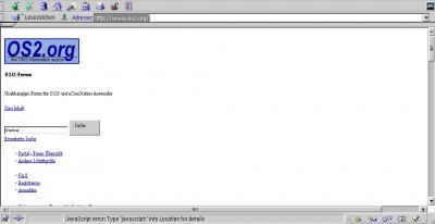 Netscape 4.61 mit herkömmlicher Darstellung